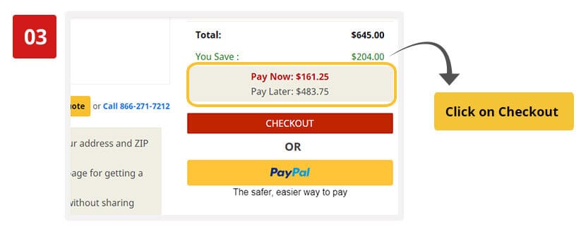 Step 3 - Review your payment and click on checkout