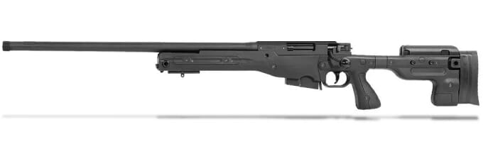 Accuracy International AT 6.5 Creedmoor 24" 5/8"-24 Threaded Fixed LH Stock Black Rifle ATLHFI6524BL