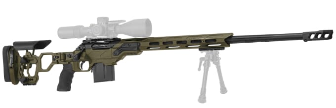 Cadex Defense CDX-R7 LCP (Lite Comp) SA 6.5 Creedmoor 24" 1:8" Bbl Skele-Stock Hybrid ODG/Blk Rifle w/MX1 MB CDXR7-LCP-6.5-24-BS20-D2B1N-HOD