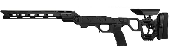 Cadex Defense Field Competition M-LOK Black Rem 700 SA LH Skeleton Fixed for DSSF 3.055" Chassis STKFCP-REM-LH-SA-B-NA-B-BLK