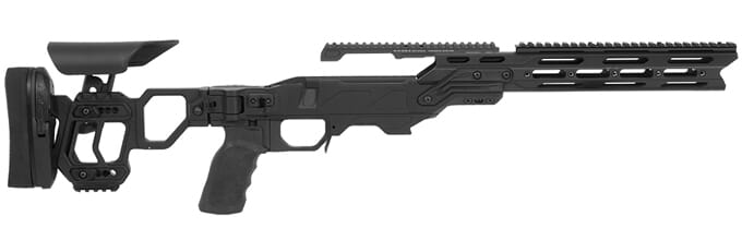 Cadex Lite Strike Chassis (for Remington 700) Short Action, Skeleton Buttstock, 20 MOA, sleeve DSSF 3.055 Black. MPN STKLT-REM-RH-SA-BLK