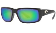 Costa Fantail Matte Black Frame Sunglasses w/Green Mirror 580P Lenses 06S9006-90061759
