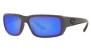 Costa Fantail Matte Gray Frame Sunglasses w/Blue Mirror 580G Lenses 06S9006-90065159
