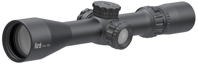 March Compact Tactical 2.5-25x42mm MTR-FT Reticle 1/4MOA Illuminated Riflescope D25V42TI-MTR-FT-800050