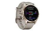Garmin fenix 7S Sapphire Solar Cream Gold Titanium w/Light Sand Band Smartwatch 010-02539-20