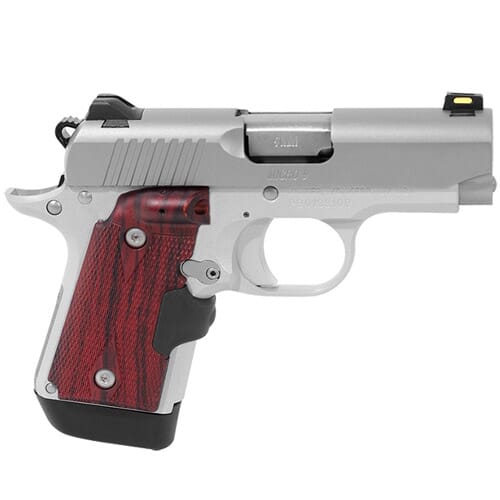 Kimber Micro 9 Stainless Rosewood Lasergrips (1) 7rd Mag Fiber-optic 