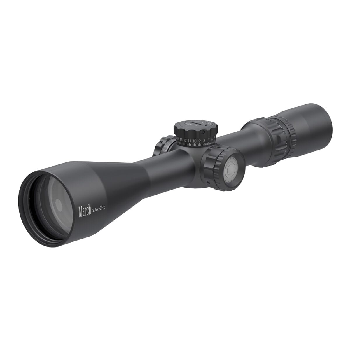 March Compact Tactical 2.5-25x52mm MTR-1 Reticle 1/4MOA Illuminated Riflescope D25V52TI-MTR-1-800064
