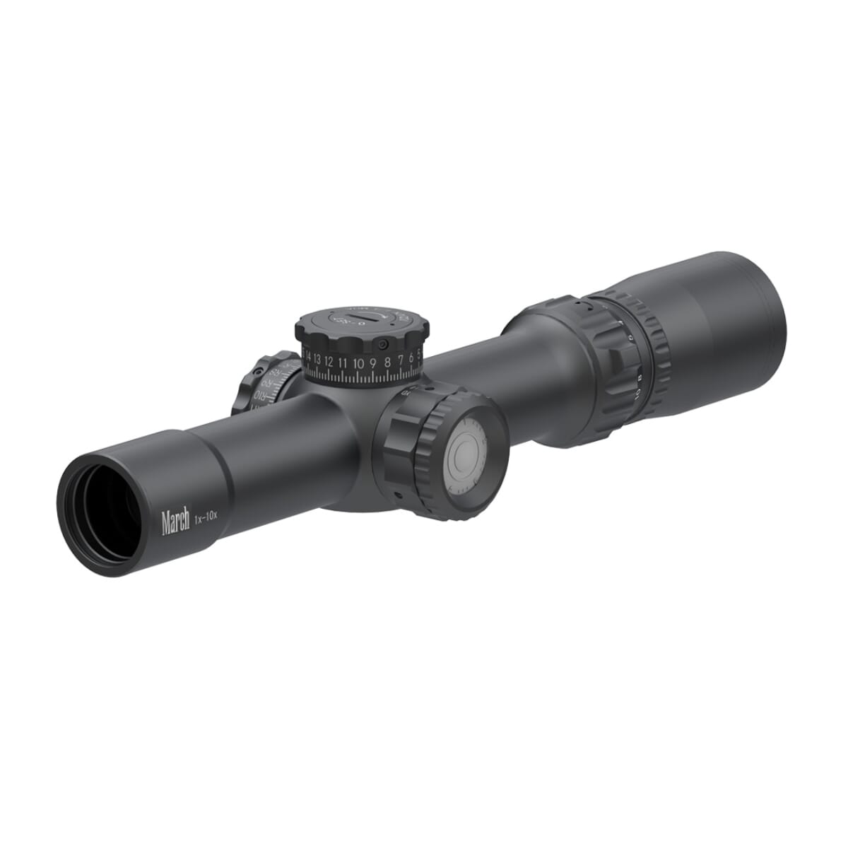 March Compact Tactical 1-10x24mm MTR-3 Reticle 1/4MOA Illuminated Riflescope D10V24TI-MTR-3-800011
