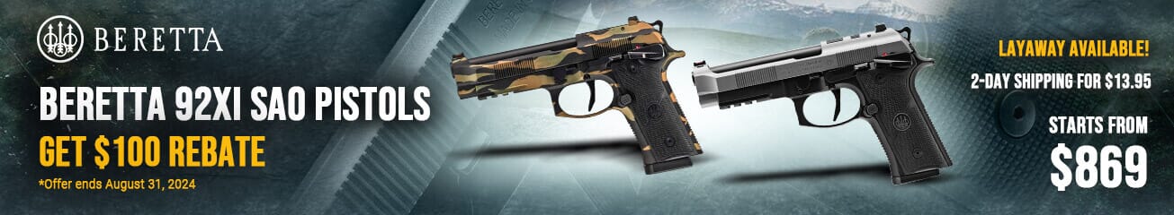 Beretta 92Xi SAO Pistols Rebate