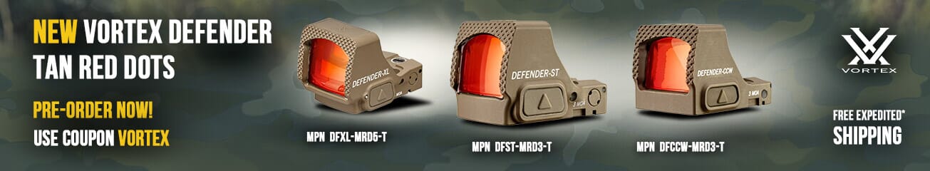 NEW Vortex Defender TAN Red Dots