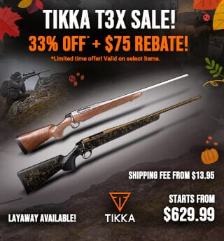 Tikka T3x 33% Off + $75 Rebate