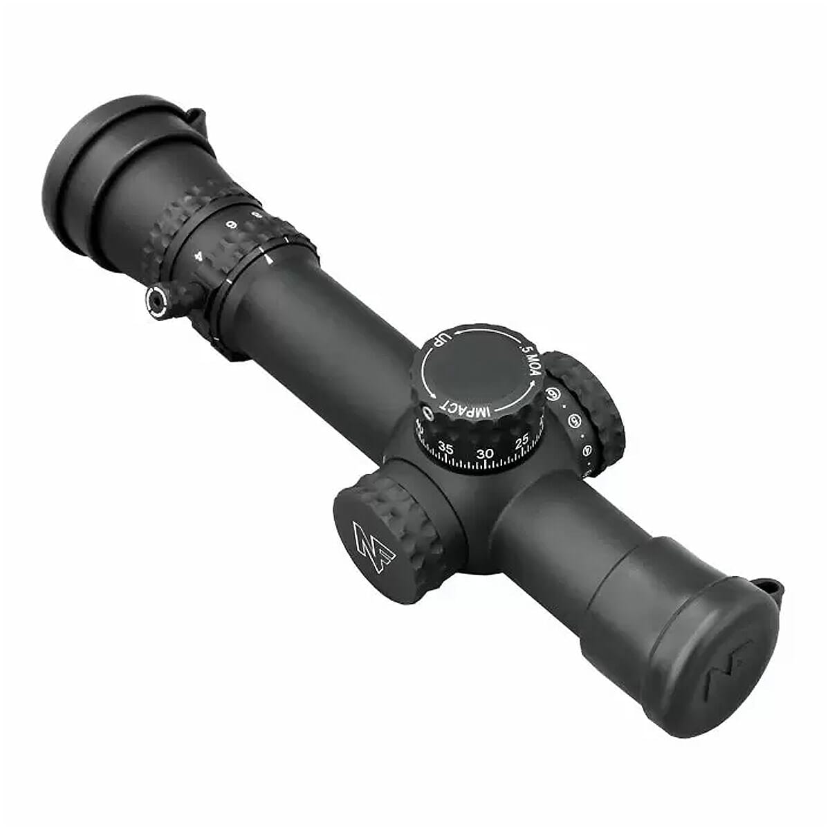 Nightforce NX8 1-8x24mm F1 Riflescope FC-MOA ZeroStop .5 MOA Capped Windage PTL w/Rubber Lens Covers/Power Throw Lever C600