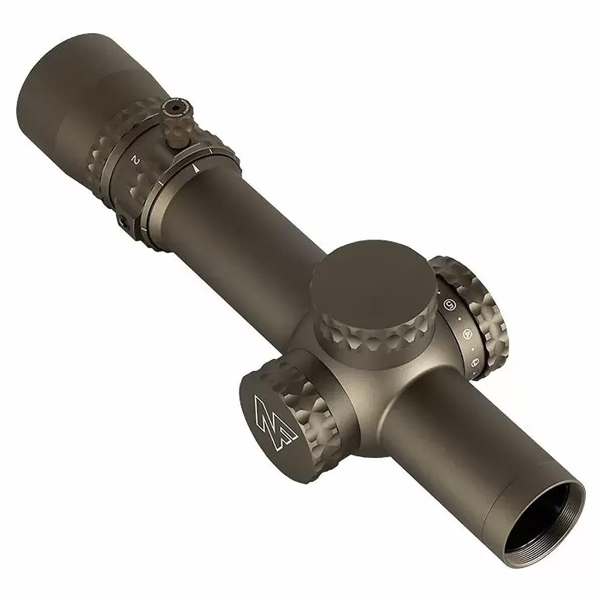 Nightforce NX8 1-8x24mm F1 .2 MRAD PTL FC-DMX FDE Riflescope w/Rubber Lens Covers/Power Throw Lever C663