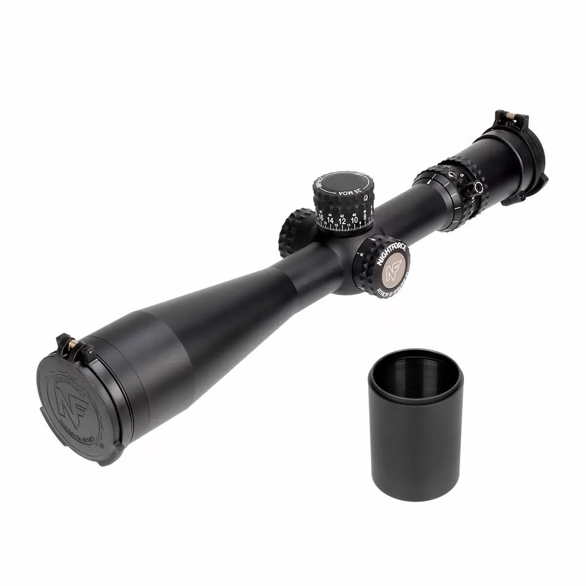 Nightforce ATACR 5-25x56mm F1 ZS .25 MOA Illum PTL MOA-XT Black Riflescope w/Flip Up Covers/Sunshade C648