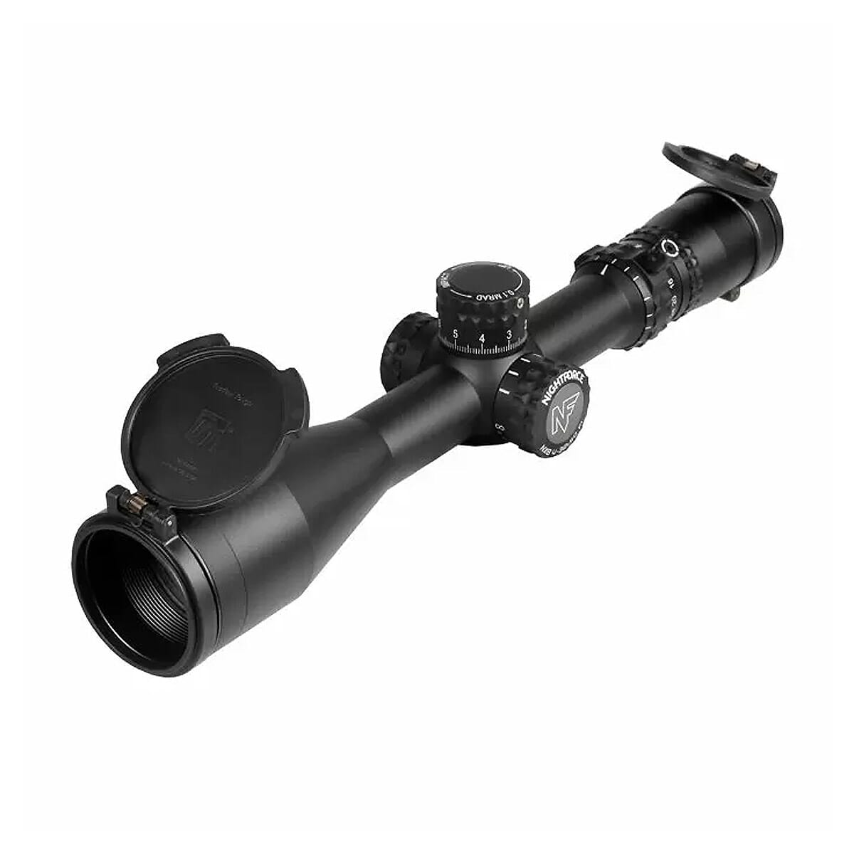 Nightforce NX8 4-32x50 F1 MOAR Riflescope w/Flip Up Covers/Power Throw Lever C624