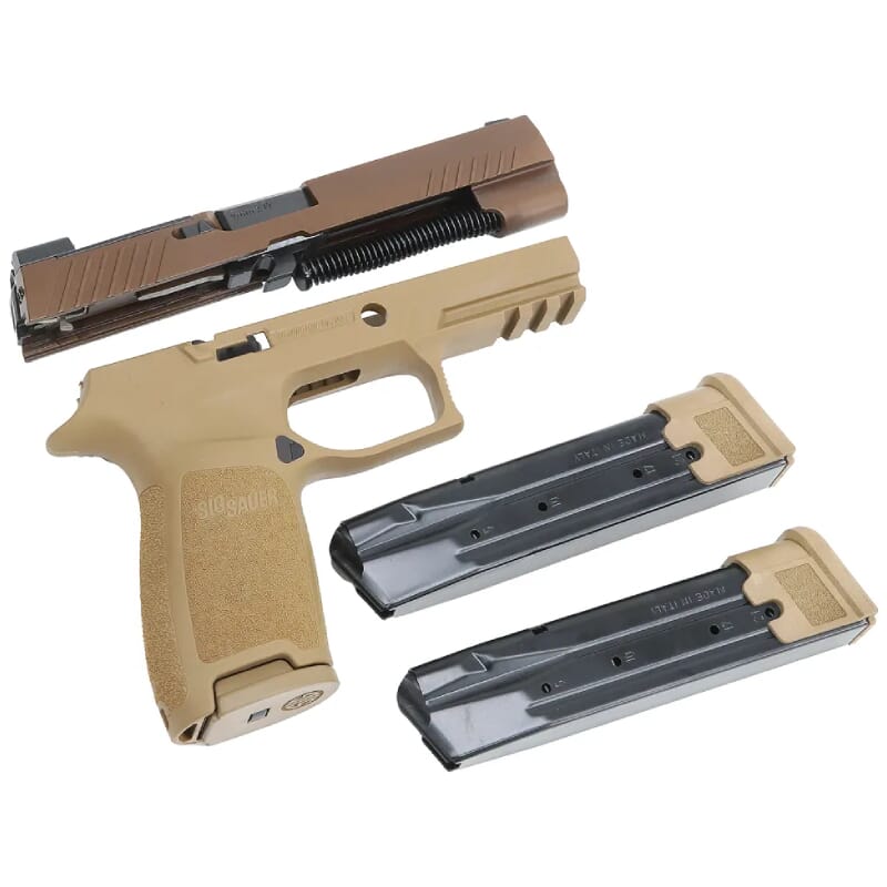 Sig Sauer Cal-X Kit P320-M17 9mm Full Coyote Caliber Exchange Kit w/(1) 17rd and (2) 21rd Mags 8900267